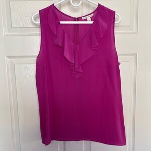 Banana Republic 100% Silk Fuchsia Sleeveless Blouse size 12